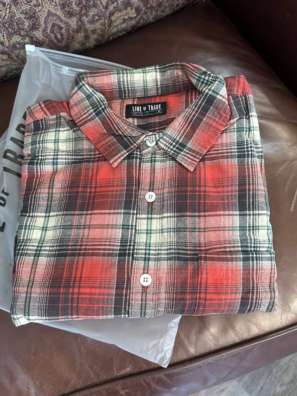 Line Of Trade Summit Flannel Shirt. Color Trail Blue. Size XL